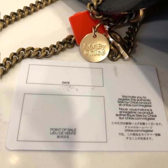 Limited Edition IMPECCABLE SeeBy Chloe Lois Black Leather Studded Chain Bag - Picture 14 of 16